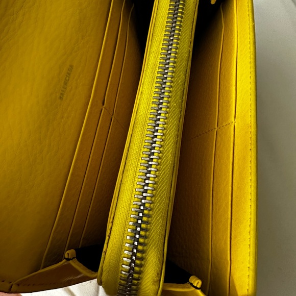 Balenciaga Paper Manny Bi-fold Long Big Wallet Yellow - Picture 11 of 16